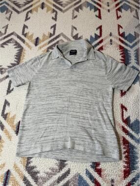 Abercrombie & Fitch Grey Knit Polo Shirt Men’s Large Short Sleeve Collared